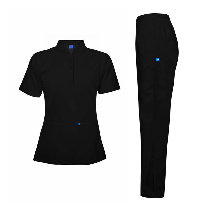 Maid Uniform Short Sleeve Shirt & Pant Set - Unisex - Just Adore