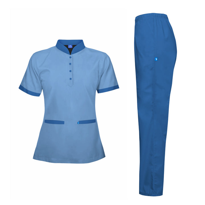 Maid Uniform Short Sleeve Shirt & Pant Set - Unisex - Just Adore