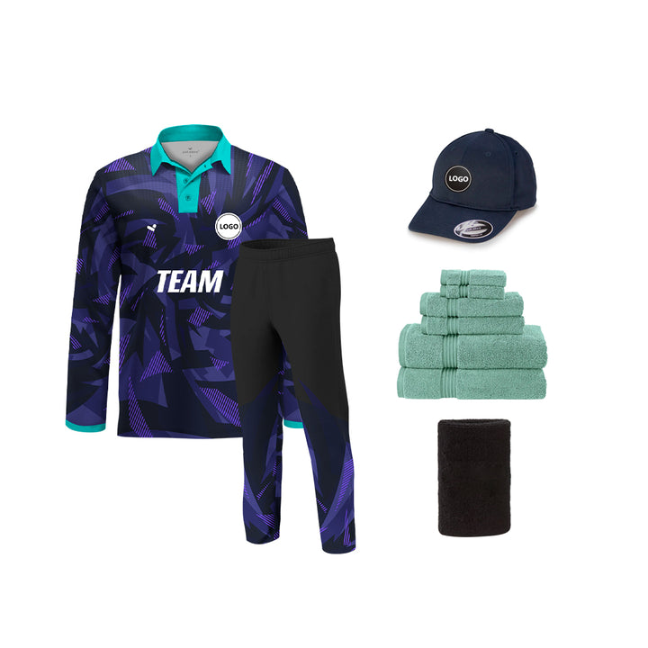 Purple color Full printed Cricket Team Uniform set , MOQ - 11 Sets - Just Adore