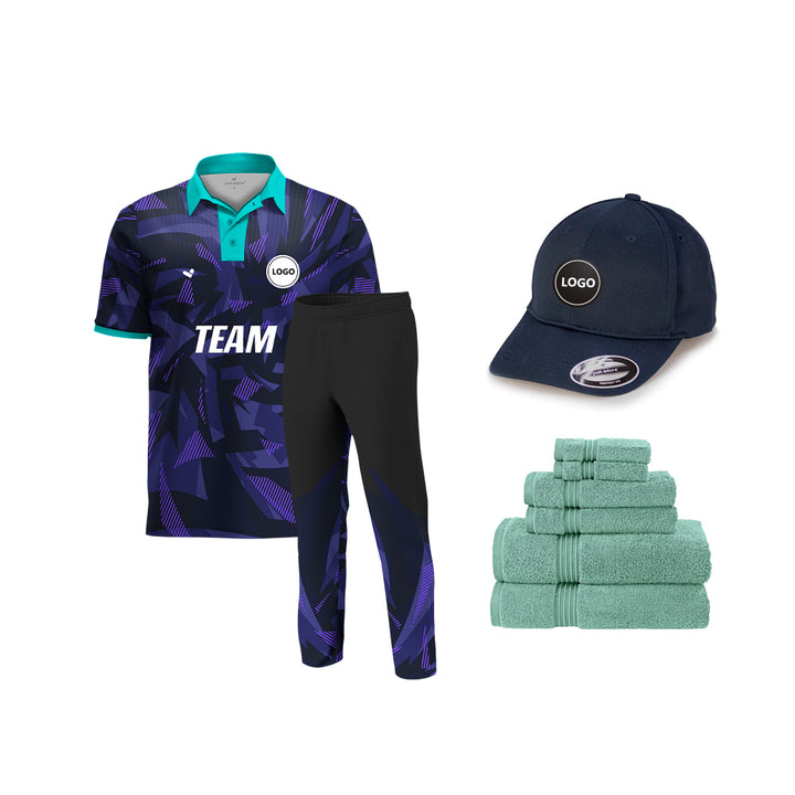 Purple color Full printed Cricket Team Uniform set , MOQ - 11 Sets - Just Adore