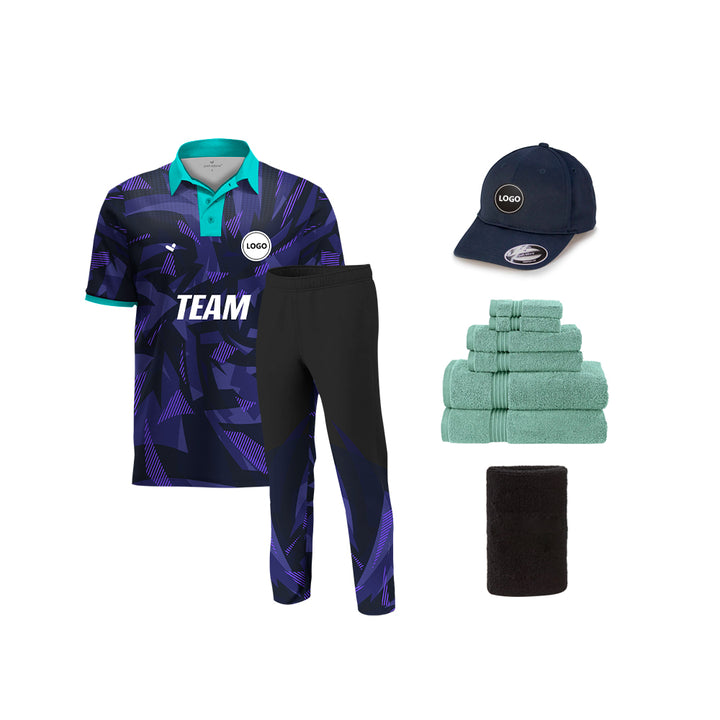 Purple color Full printed Cricket Team Uniform set , MOQ - 11 Sets - Just Adore