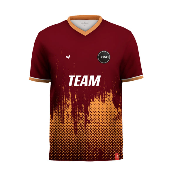 Maroon full sublimation soccer jerseys custom, MOQ 11 Pcs - Just Adore