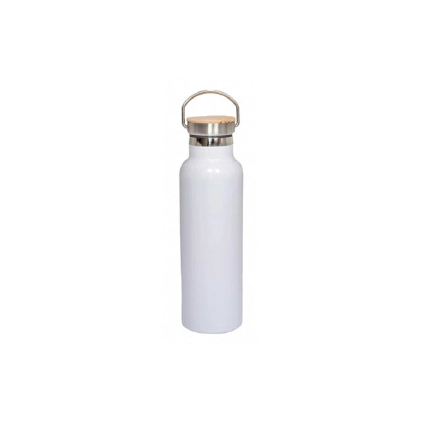 Stainless Steel Flask with Bamboo Lid, Blank - Just Adore