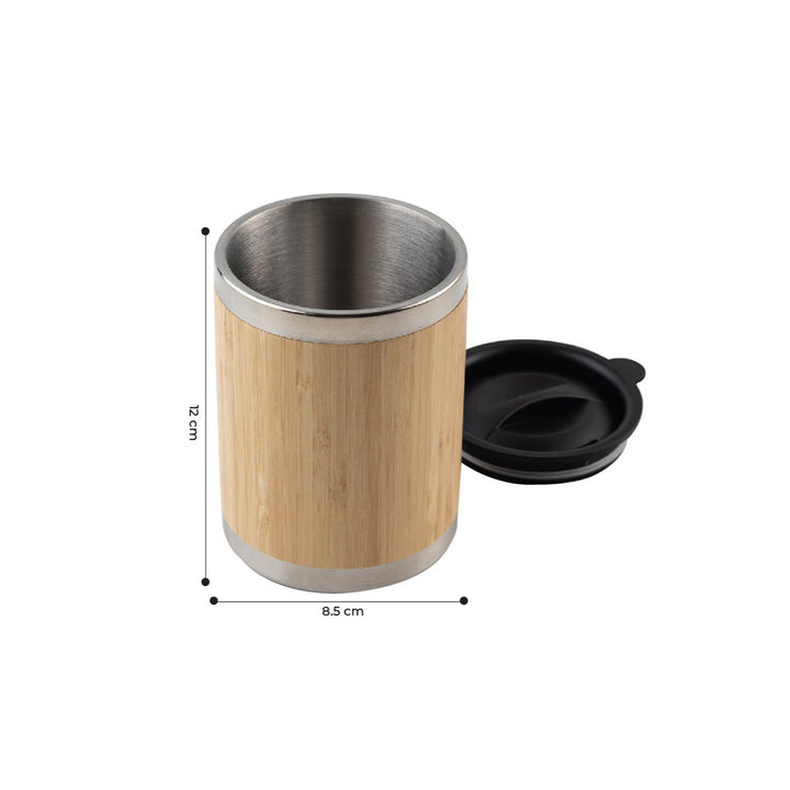 Stainless steel mug with bamboo body, Blank - Just Adore