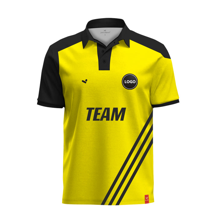 Yellow & Black Full Sublimation Printed Jersey, MOQ 11 Pcs - Just Adore