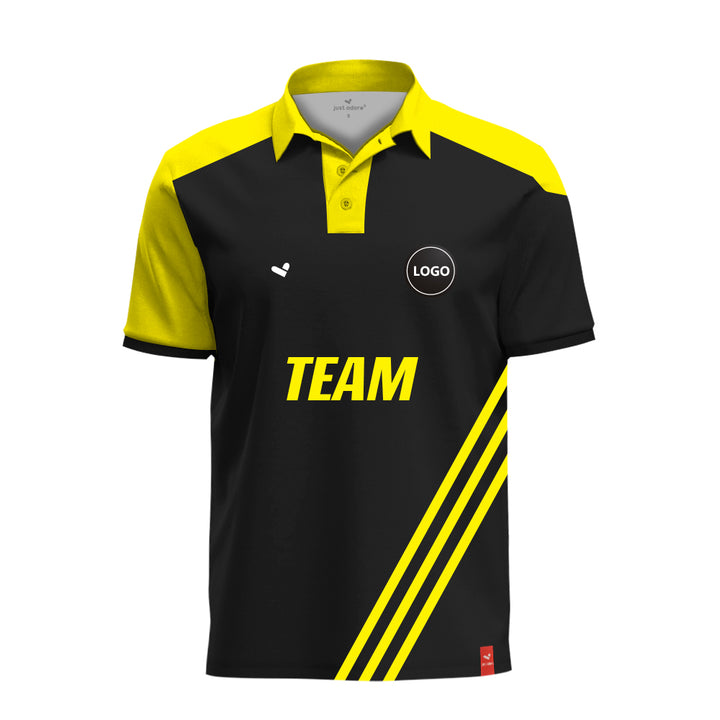 Yellow & Black Full Sublimation Printed Jersey, MOQ 11 Pcs - Just Adore