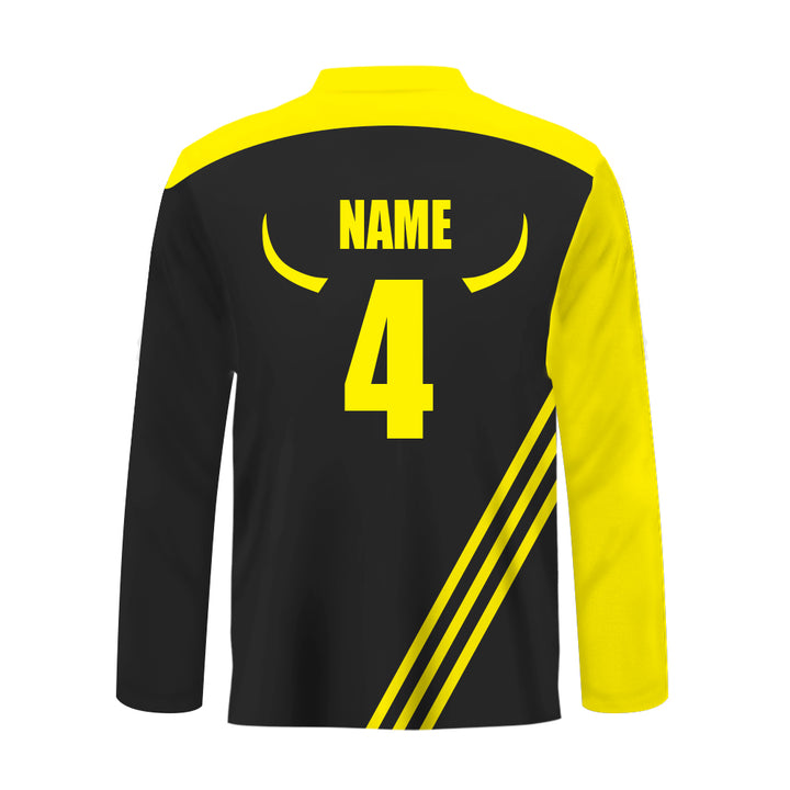 Yellow & Black Full Sublimation Printed Jersey, MOQ 11 Pcs - Just Adore