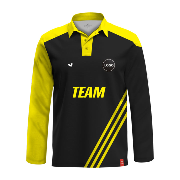 Yellow & Black Full Sublimation Printed Jersey, MOQ 11 Pcs - Just Adore