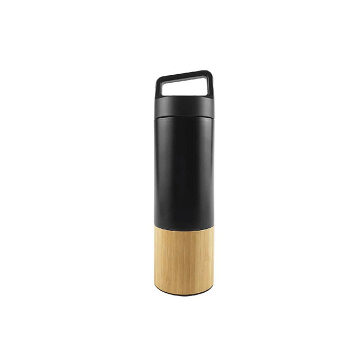 Eco-friendly Double Wall Travel Bottle with Bamboo base, Blank - Just Adore