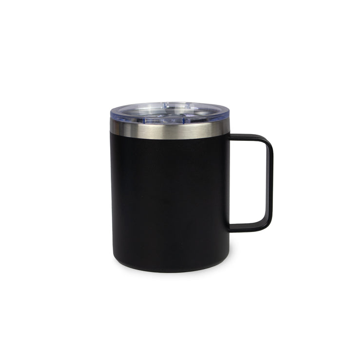 14 Oz Coffee Mug with handle slider Lid. Insulated, Stainless steel - Just Adore