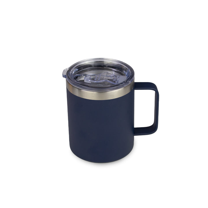 14 Oz Coffee Mug with handle slider Lid. Insulated, Stainless steel - Just Adore