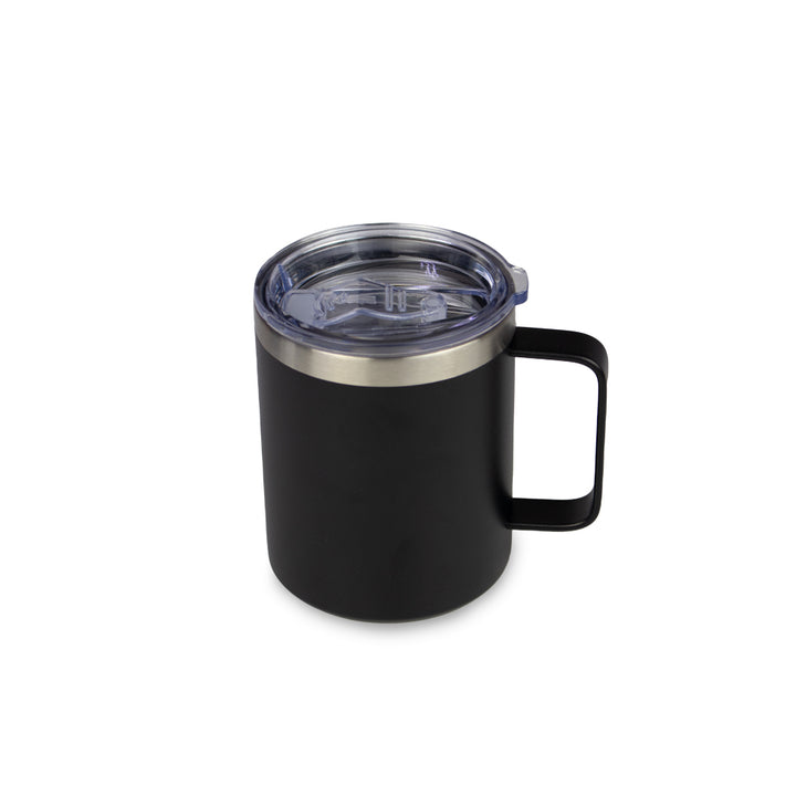 14 Oz Coffee Mug with handle slider Lid. Insulated, Stainless steel - Just Adore