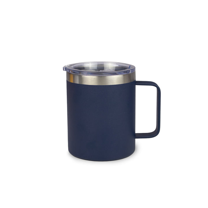 14 Oz Coffee Mug with handle slider Lid. Insulated, Stainless steel - Just Adore