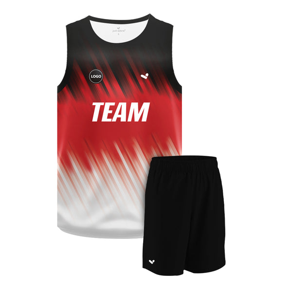 Tricolor Sublimation printed Basketball Jersey and Plain shorts, MOQ 6 Pcs - Just Adore