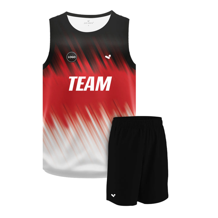 Tricolor Sublimation printed Basketball Jersey and Plain shorts, MOQ 6 Pcs - Just Adore
