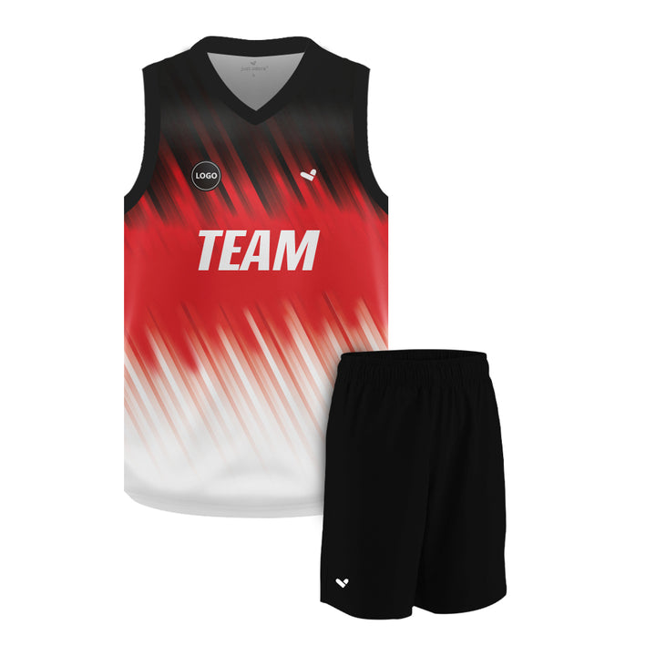 Tricolor Sublimation printed Basketball Jersey and Plain shorts, MOQ 6 Pcs - Just Adore