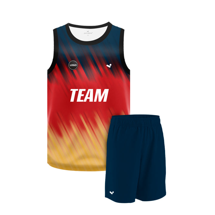 Tricolor Sublimation printed Basketball Jersey and Plain shorts, MOQ 6 Pcs - Just Adore