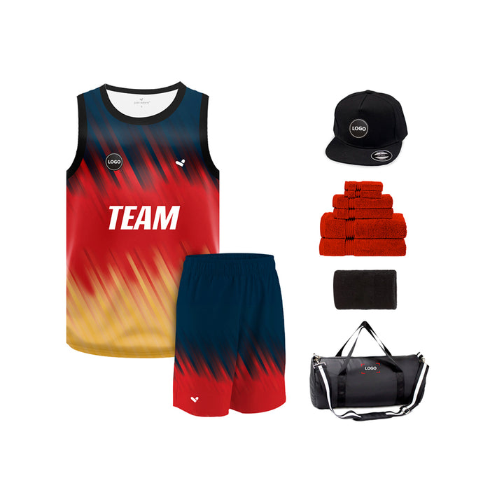 Tricolor Full Sublimation printed Basketball Jersey and shorts, MOQ 6 Pcs - Just Adore