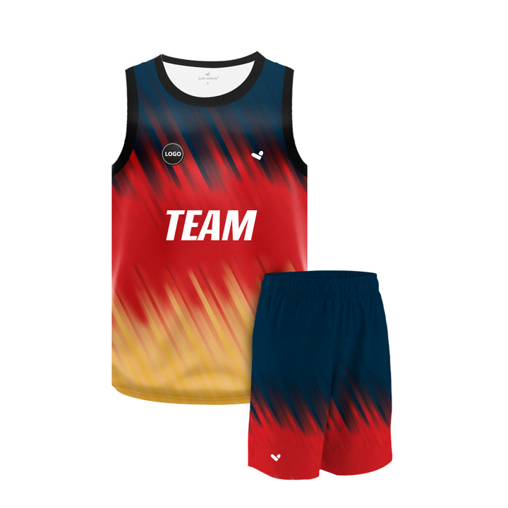 Tricolor Full Sublimation printed Basketball Jersey and shorts, MOQ 6 Pcs - Just Adore