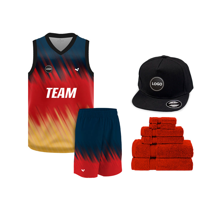 Tricolor Full Sublimation printed Basketball Jersey and shorts, MOQ 6 Pcs - Just Adore