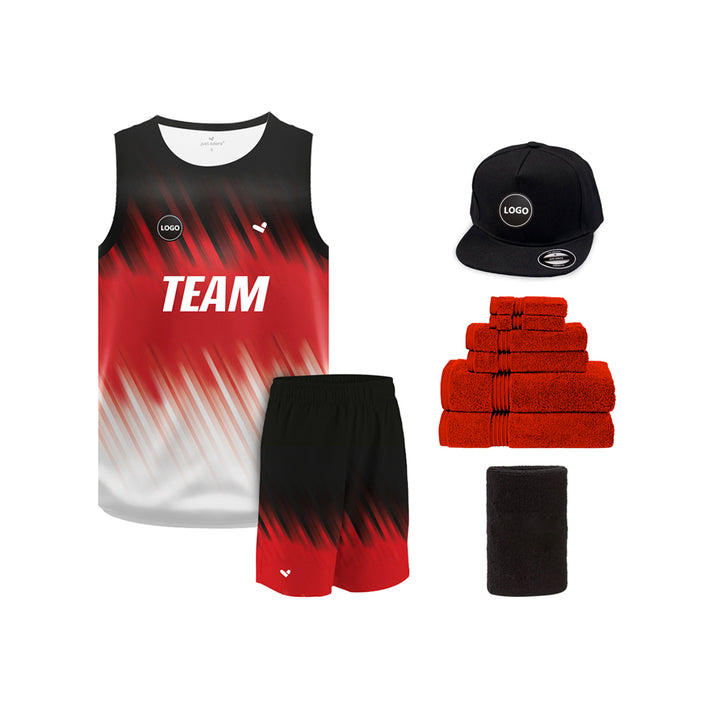 Tricolor Full Sublimation printed Basketball Jersey and shorts, MOQ 6 Pcs - Just Adore