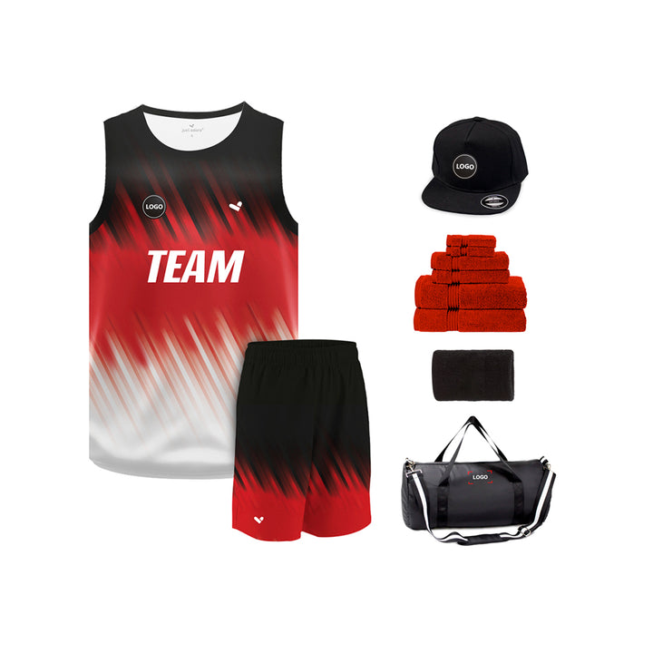Tricolor Full Sublimation printed Basketball Jersey and shorts, MOQ 6 Pcs - Just Adore