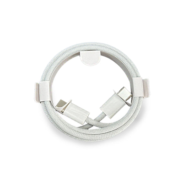 Braided Charging Cable, Type C to Type C, Fast charging, White