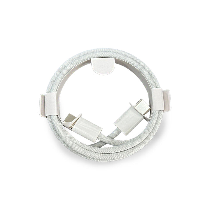 Braided Charging Cable, Type C to Type C, Fast charging, White - Just Adore