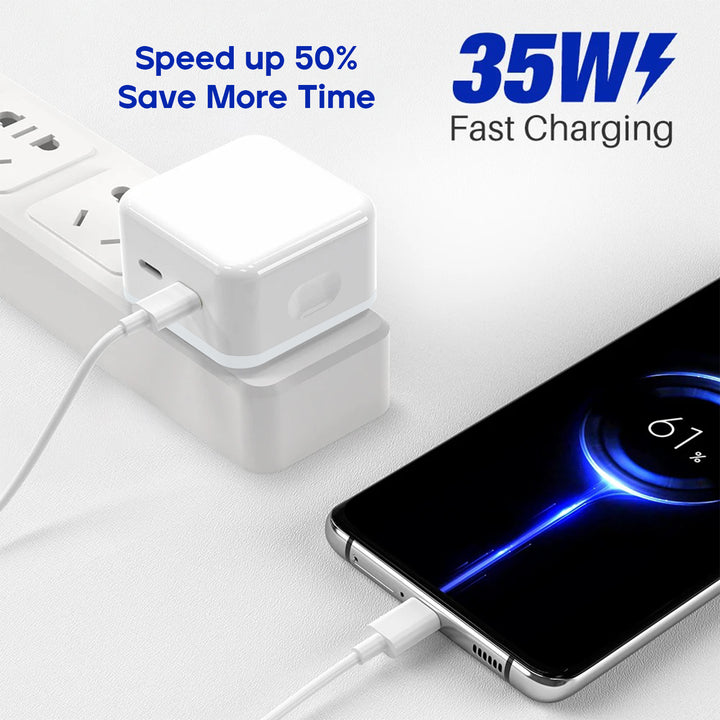 Charger Adapter, 35W Dual USB C, Super Fast charging 2 devices Simultaneously - Just Adore