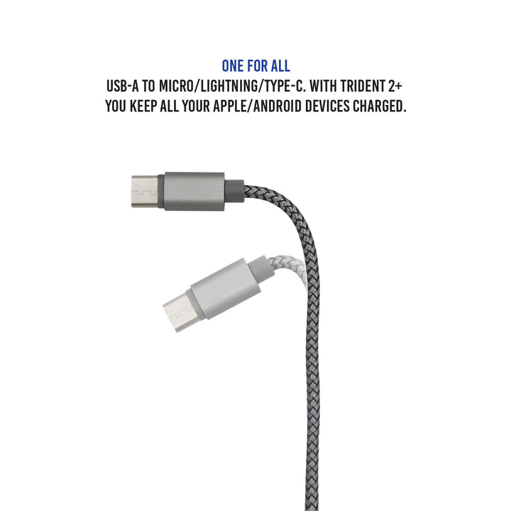 Nylon braided charging Cable 2+, 3 in 1 for Android and iPhone - Just Adore