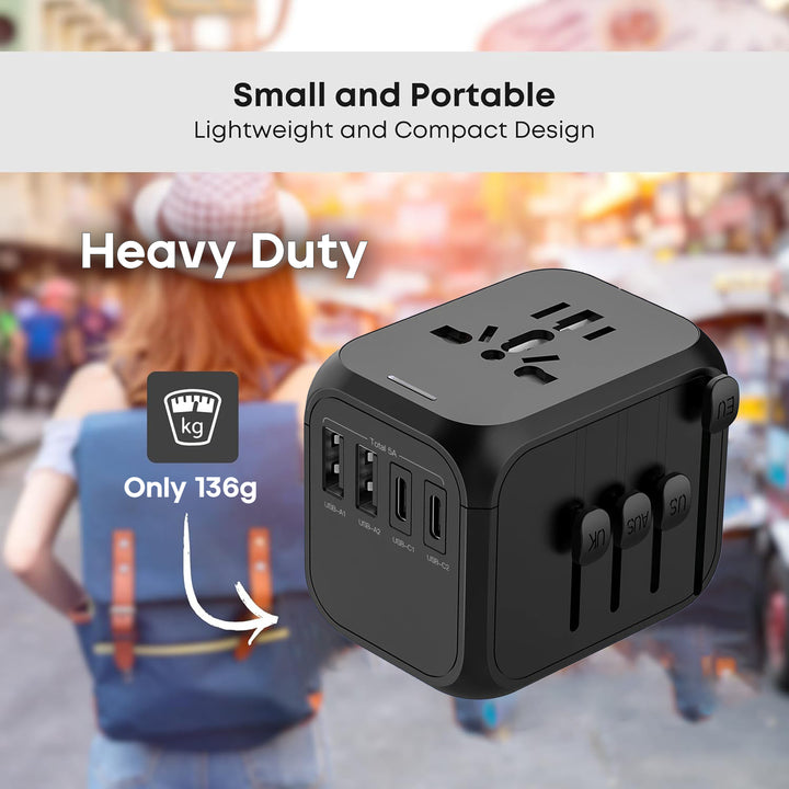 Universal Travel Adapter 2024, Supports 190+ Countries, Heavy Duty 2000W High Power Compatible - Just Adore