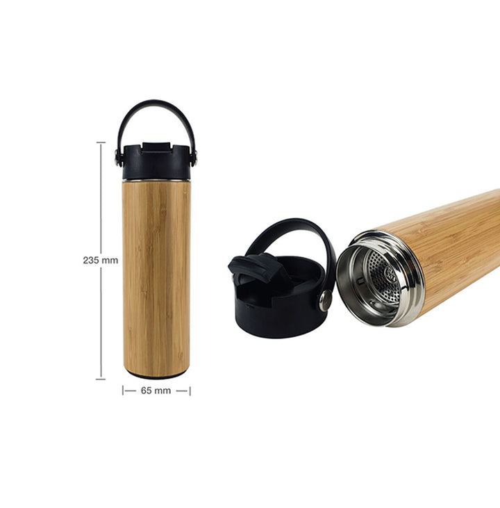 Eco-friendly Bamboo Flask with Tea Infuser, Blank - Just Adore