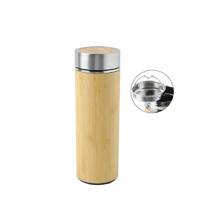 Eco-friendly Double Wall Bamboo Flask, Blank - Just Adore