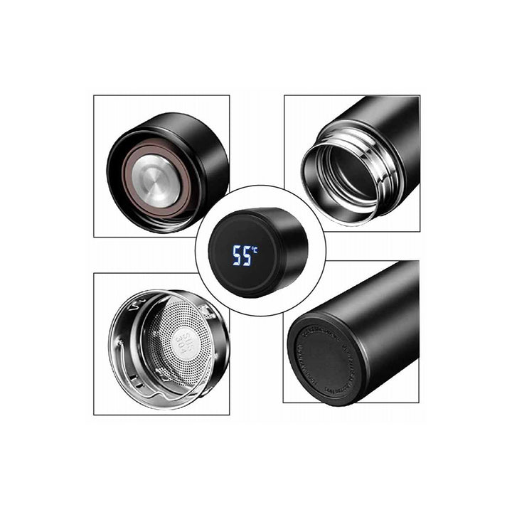 Double Wall Vacuum Insulated Tumbler with LED Temperature Display, Blank - Just Adore