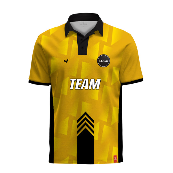 Yellow Dri-fit full sublimation cricket jersey, MOQ 11 Pcs - Just Adore