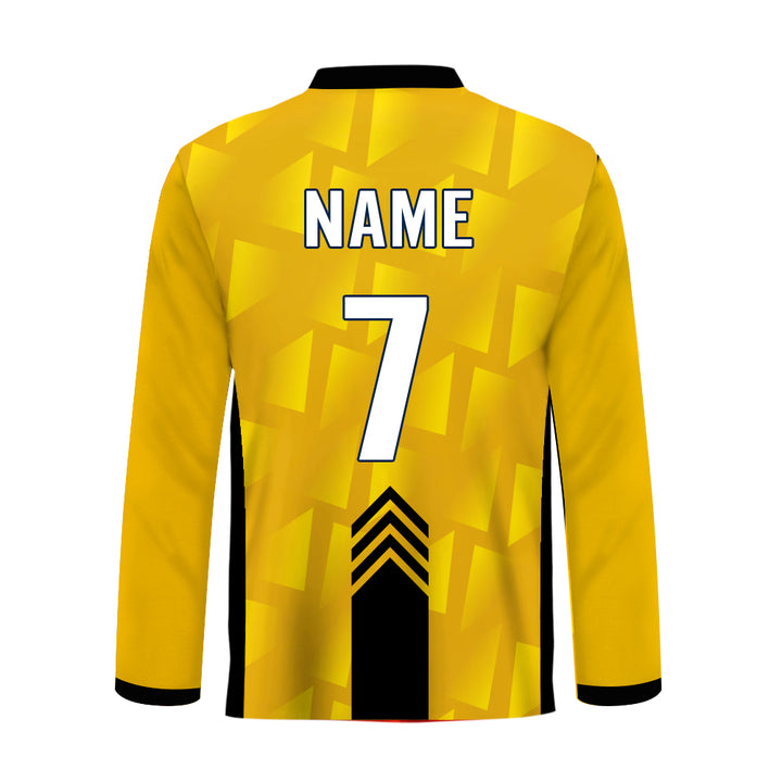 Yellow Dri-fit full sublimation cricket jersey, MOQ 11 Pcs - Just Adore