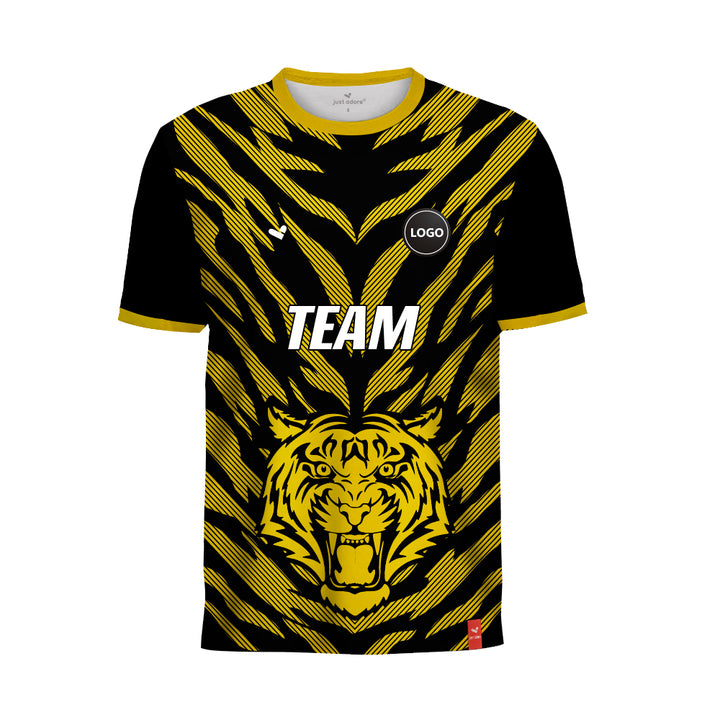 Yellow Tiger full sublimation football team uniform jersey, MOQ 11 Pcs - Just Adore