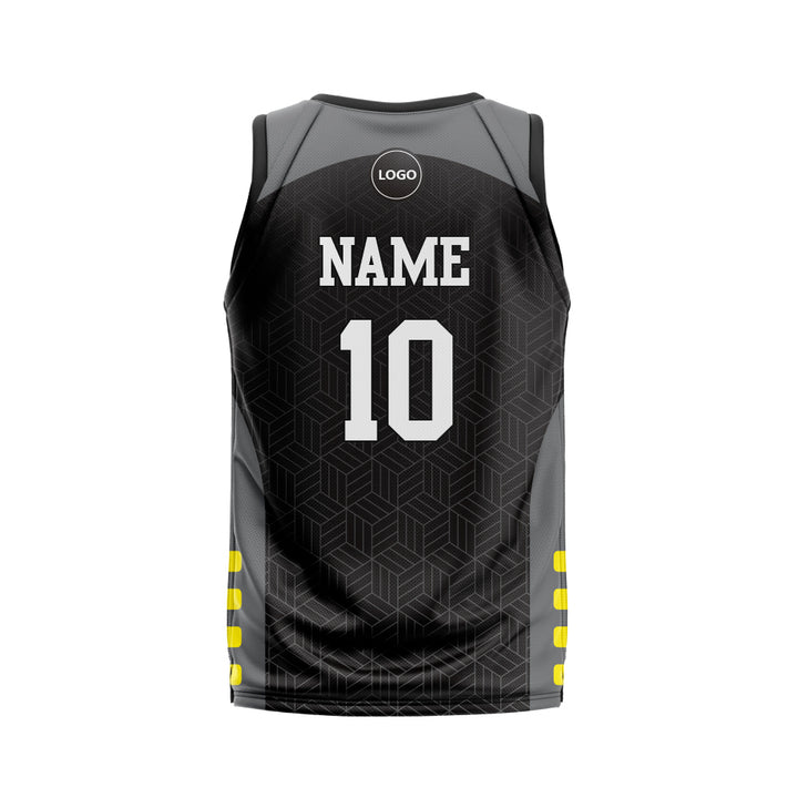 Black and Grey Sublimation printed Basketball jersey, MOQ 6 Pcs - Just Adore