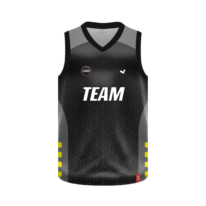 Black and Grey Sublimation printed Basketball jersey, MOQ 6 Pcs - Just Adore