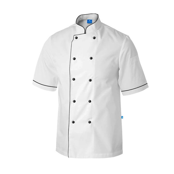 Chef Jacket with Black Piping, Unisex - Just Adore