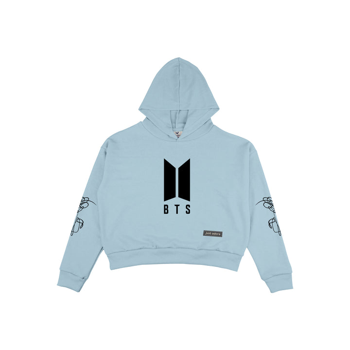 Oversize Women BTS Crop Hoodie - Just Adore