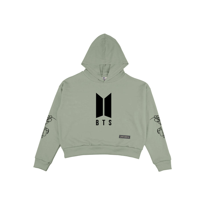 Oversize Women BTS Crop Hoodie - Just Adore