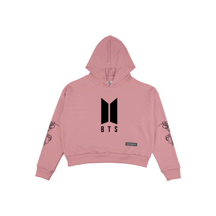 Oversize Women BTS Crop Hoodie - Just Adore