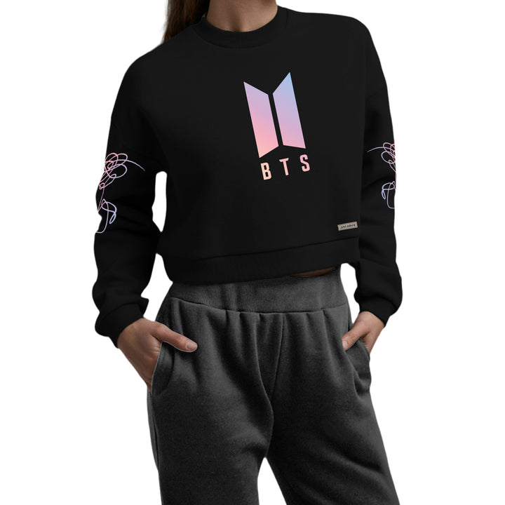 Oversized Women BTS Crop Sweatshirt - Just Adore