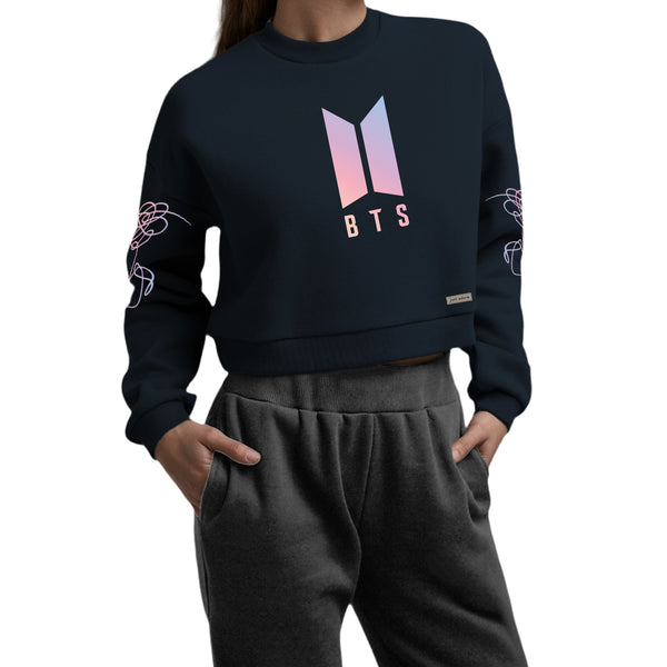 Oversized Women BTS Crop Sweatshirt - Just Adore
