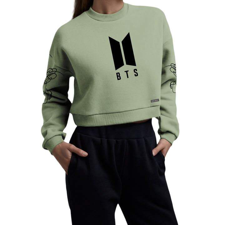Oversized Women BTS Crop Sweatshirt - Just Adore