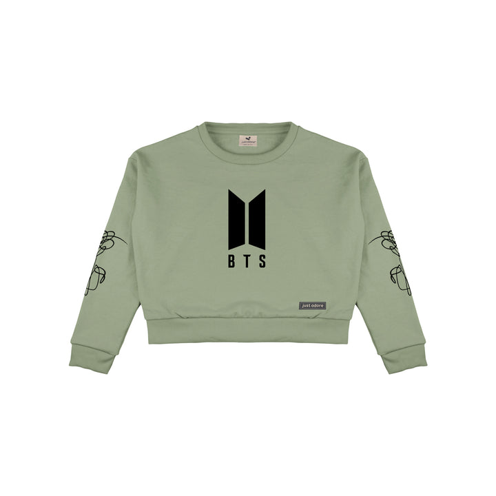 Oversized Women BTS Crop Sweatshirt - Just Adore