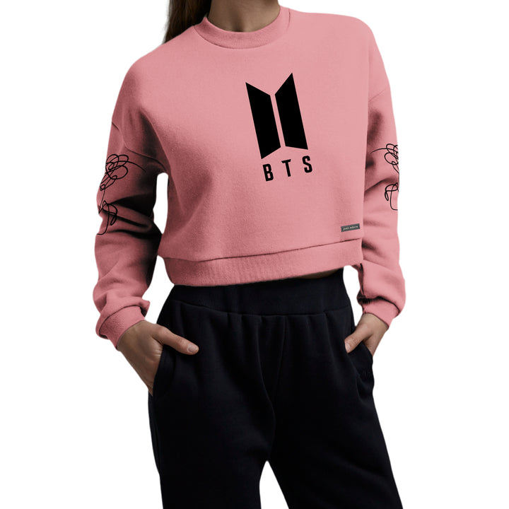 Oversized Women BTS Crop Sweatshirt - Just Adore
