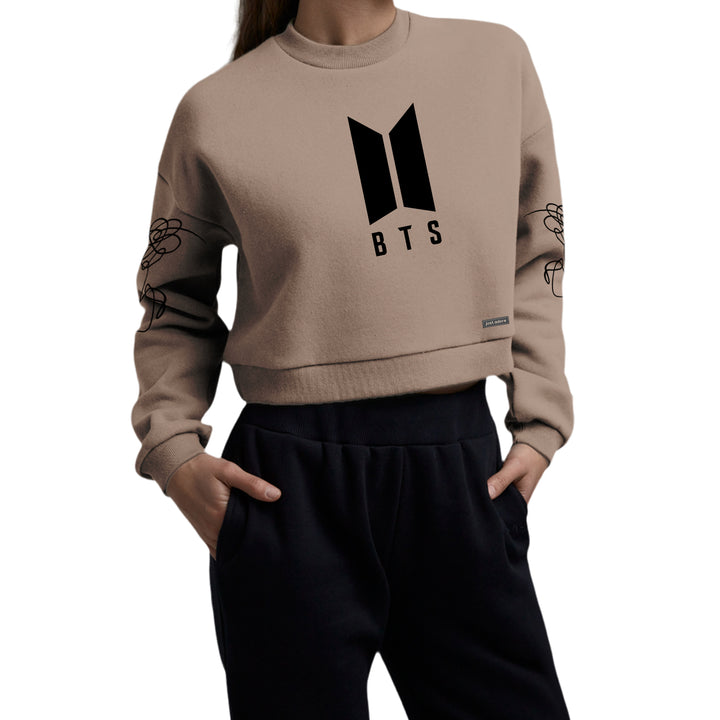 Oversized Women BTS Crop Sweatshirt - Just Adore
