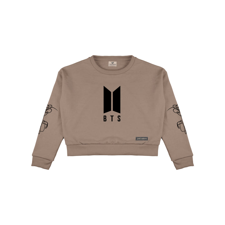 Oversized Women BTS Crop Sweatshirt - Just Adore